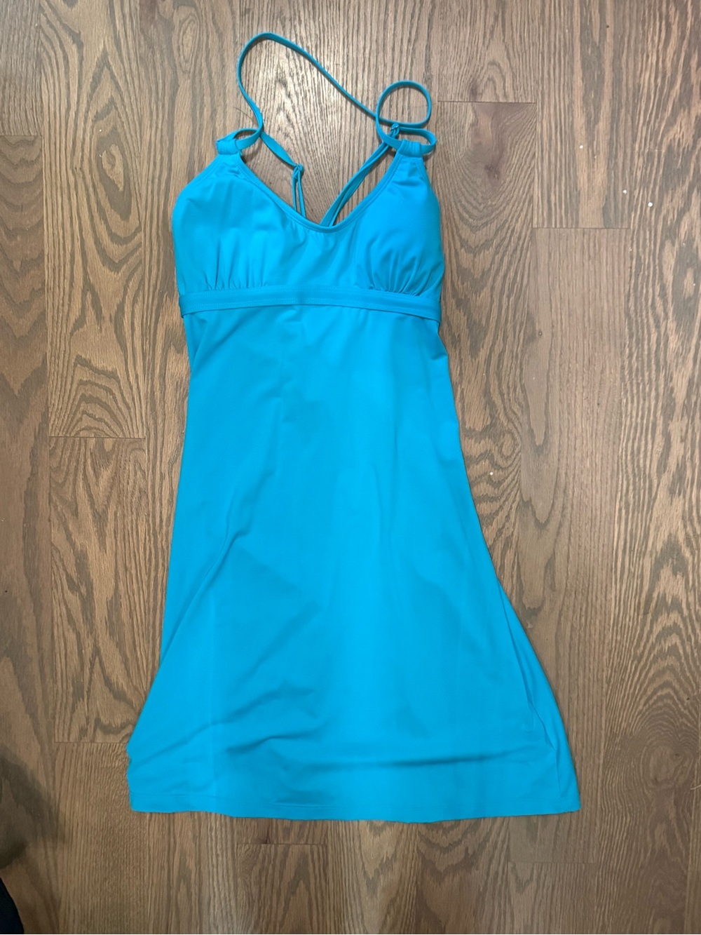 Athleta- Bright Turquoise Swim Dress. Great condition. Adjustable. Xs